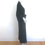 Nili Lotan Tie-Waist Long Robe Jacket Black Silk Satin One Size