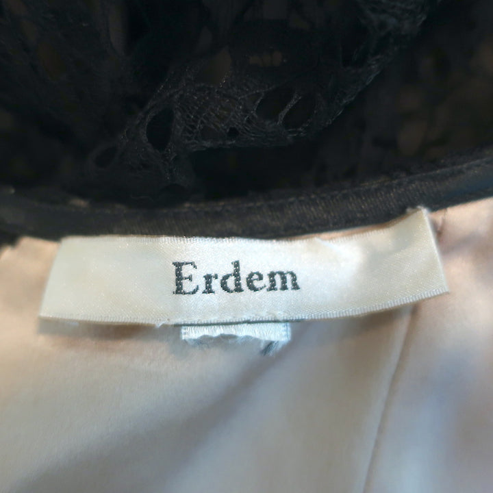 Erdem Long Sleeve Fit &amp; Flare Dress Black Lace Size US 2