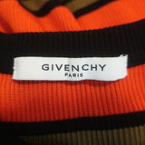 Givenchy Striped Ribbed Knit Short Sleeve Top Red/Multi Size Medium