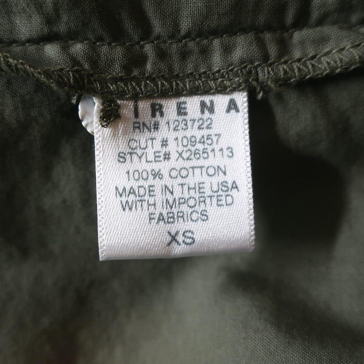 Xirena Shirt Hale Dark Sage Ruffled Cotton Size Extra Small Long Sleeve Top NEW