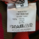 Givenchy Striped Ribbed Knit Short Sleeve Top Red/Multi Size Medium