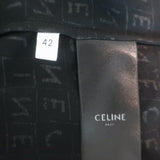 Celine Lavallière Pussy Bow Mini Dress Black Logo Print Silk Chiffon Size 42