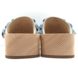 Chanel 22P Camellia Clog Sandals Light Blue Suede Size 37