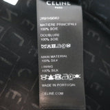 Celine Lavallière Pussy Bow Mini Dress Black Logo Print Silk Chiffon Size 42