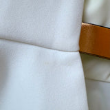 Derek Lam 10 Crosby Strapless Corset Top with Metallic Bands Cream Size 8