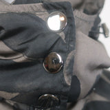 Authier Hooded Down Puffer Jacket Brown/Black Floral Print Size 46