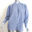 Hartford Striped Button Down Shirt Blue Cotton Size 1 Long Sleeve Top