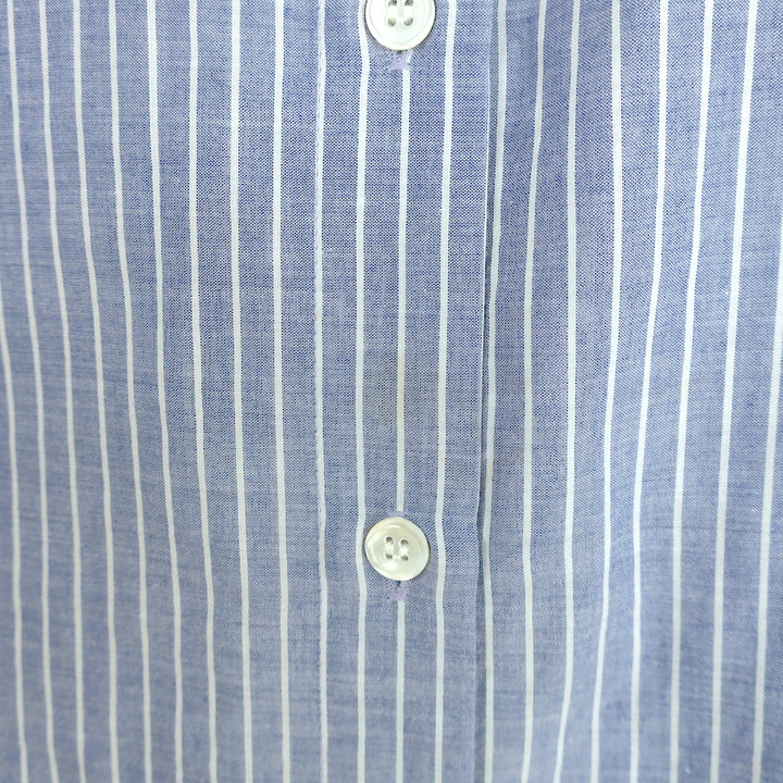 Hartford Striped Button Down Shirt Blue Cotton Size 1 Long Sleeve Top