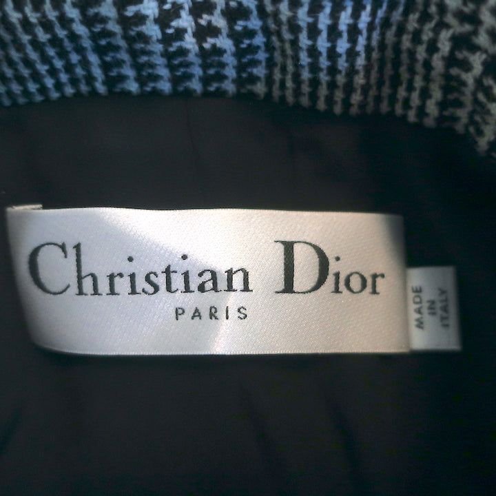 Christian Dior Double Breasted Jacket Black/White Houndstooth Wool Size US 6