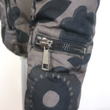 Authier Hooded Down Puffer Jacket Brown/Black Floral Print Size 46