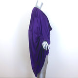 Tom Ford Cowl Neck Draped Mini Dress Purple Satin Jersey Size 42