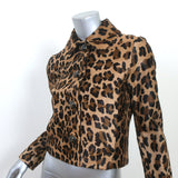 Prada Leopard Print Pony Hair Jacket Brown Size 38