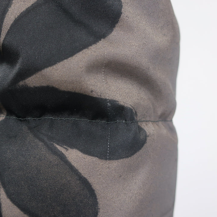 Authier Hooded Down Puffer Jacket Brown/Black Floral Print Size 46