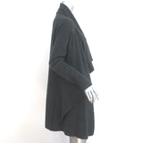 Theory Draped Cardigan Shanda New Steady Charcoal Ribbed Wool Size Large