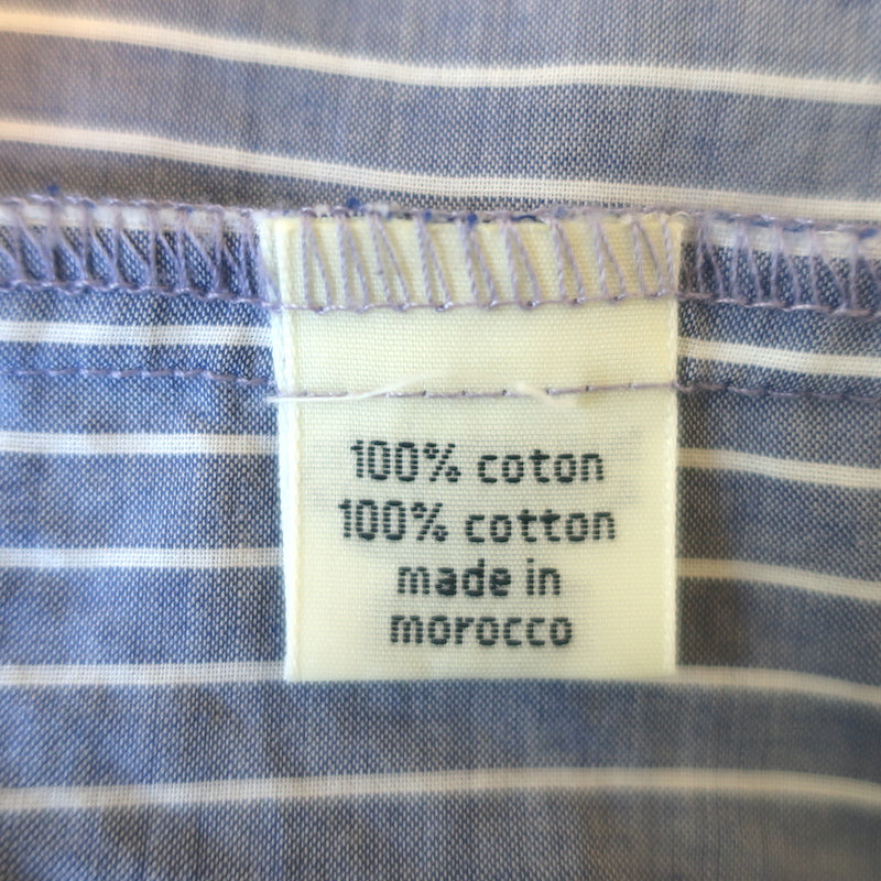 Hartford Striped Button Down Shirt Blue Cotton Size 1 Long Sleeve Top