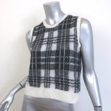 Christian Dior Check'n'Dior Sleeveless Sweater Black/Cream Mohair Size US 6