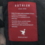 Authier Hooded Down Puffer Jacket Brown/Black Floral Print Size 46