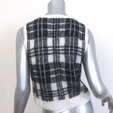 Christian Dior Check'n'Dior Sleeveless Sweater Black/Cream Mohair Size US 6