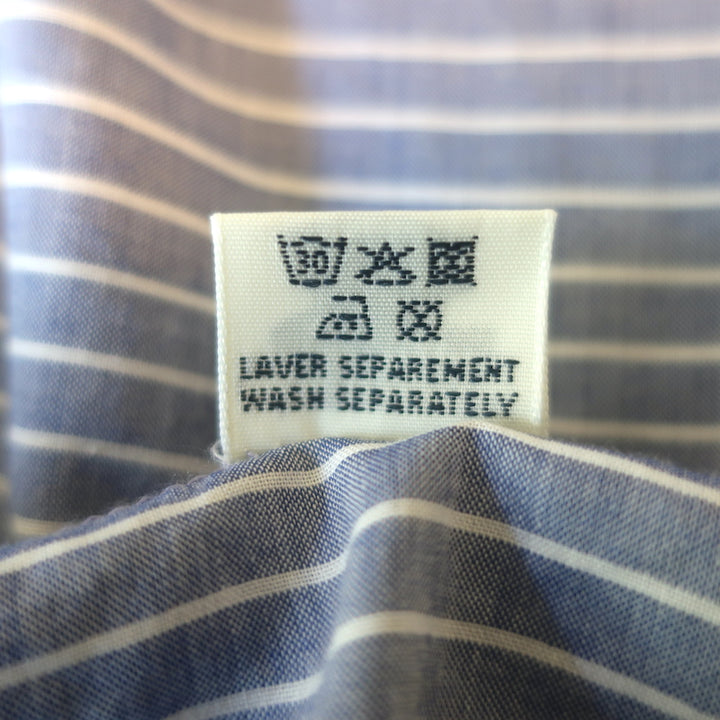 Hartford Striped Button Down Shirt Blue Cotton Size 1 Long Sleeve Top