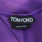 Tom Ford Cowl Neck Draped Mini Dress Purple Satin Jersey Size 42
