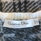 Christian Dior Check'n'Dior Sleeveless Sweater Black/Cream Mohair Size US 6