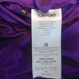 Tom Ford Cowl Neck Draped Mini Dress Purple Satin Jersey Size 42