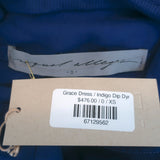 Raquel Allegra Dolman Mini Dress Grace Indigo Dip Dye Matte Satin Size 0 NEW