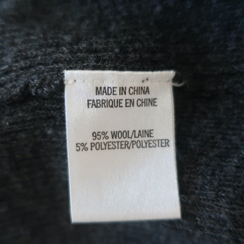 Theory Draped Cardigan Shanda New Steady Charcoal Ribbed Wool Size Large