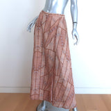 XIRENA Gable Midi Skirt Beige Printed Cotton-Silk Size Small