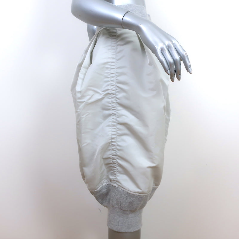 Sacai Zip-Up Bomber Skirt Gray Nylon Size 2 NEW