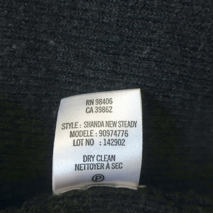 Theory Draped Cardigan Shanda New Steady Charcoal Ribbed Wool Size Large