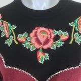 THE GREAT Heirloom Rose Western Pullover Sweater Wine Wool-Blend Size 0