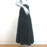 Christian Dior Smocked Midi Skirt Black Pleated Cotton Size US 8