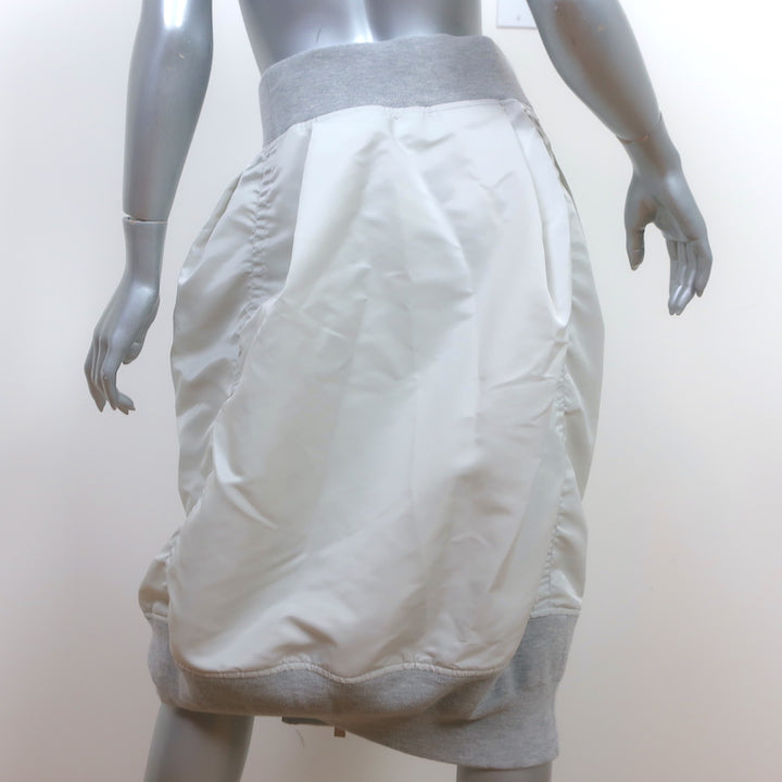 Sacai Zip-Up Bomber Skirt Gray Nylon Size 2 NEW