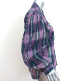 Isabel Marant Etoile Blouse Bethany Purple Plaid Size 36 Snap-Front Shirt