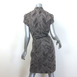 Loro Piana Printed Cashmere Belted Cap Sleeve Dress Gray Size 44