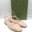 Gucci Double G T-Strap Ballet Flats Nude Patent Leather Size 37.5 NEW