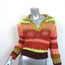 Jonathan Simkhai Polo Sweater Otis Rust/Lime Crochet Knit Size Extra Small