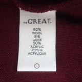 THE GREAT Heirloom Rose Western Pullover Sweater Wine Wool-Blend Size 0