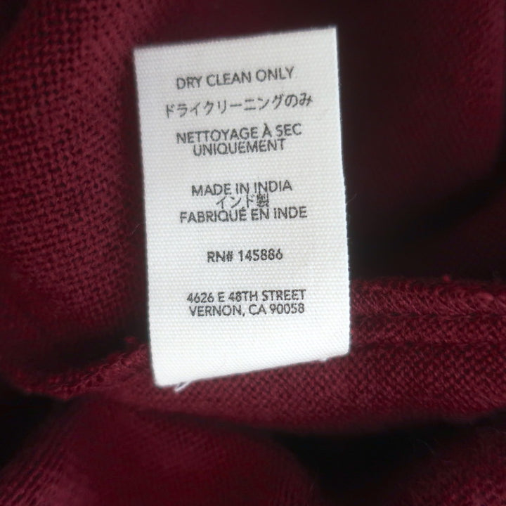 THE GREAT Heirloom Rose Western Pullover Sweater Wine Wool-Blend Size 0