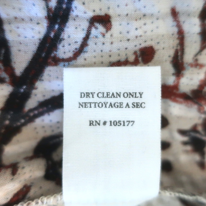 Ulla Johnson Asmara Tie-Neck Flutter Sleeve Top Cream Floral Print Size 4
