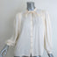 Ulla Johnson Clemens Tie-Neck Blouse Cream Crepe Size 2 Long Sleeve Top