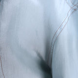 Brunello Cucinelli Silk Western Shirt Baby Blue Size Small Long Sleeve Blouse