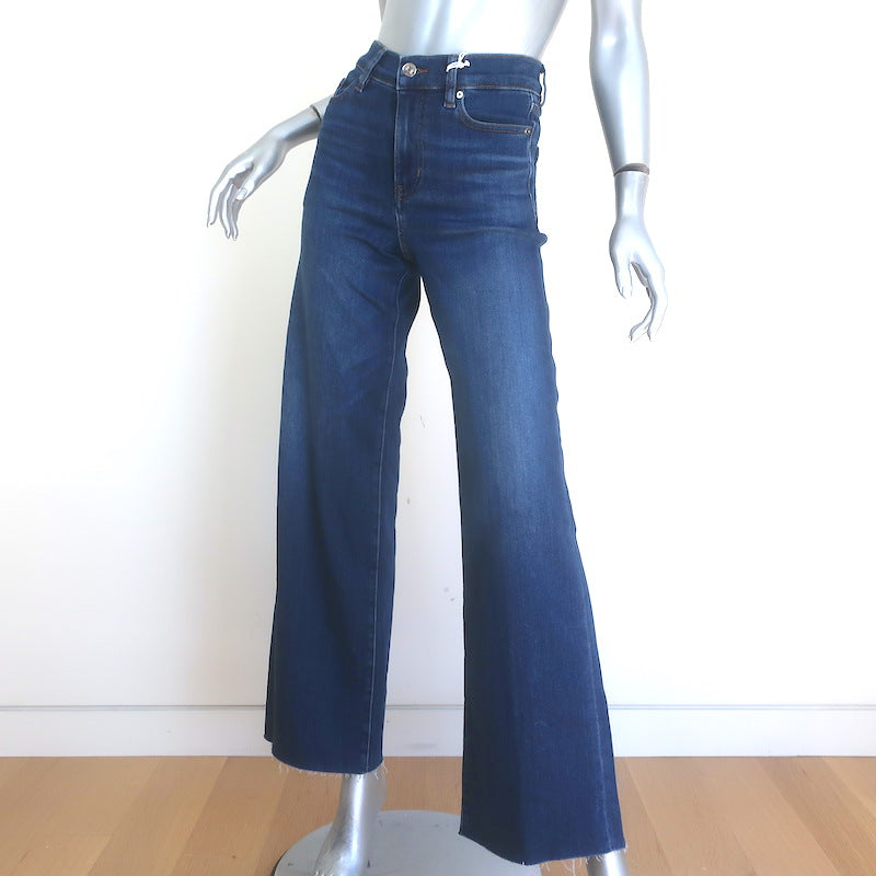 FRAME Le Slim Palazzo Raw Hem Wide Leg Jeans Celebrity Stretch Denim Size 25 NEW