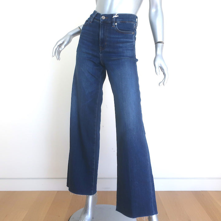 FRAME Le Slim Palazzo Raw Hem Wide Leg Jeans Celebrity Stretch Denim Size 25 NEW