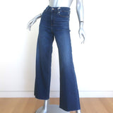 FRAME Le Slim Palazzo Raw Hem Wide Leg Jeans Celebrity Stretch Denim Size 25 NEW
