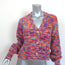 STAUD Eloise Cardigan Pink/Multi Space Dye Knit Size Small V-Neck Sweater