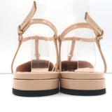 Gucci Double G T-Strap Ballet Flats Nude Patent Leather Size 37.5 NEW