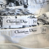 Christian Dior Toile de Jouy Zodiac Maxi Skirt White/Black Cotton Size US 10