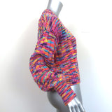 STAUD Eloise Cardigan Pink/Multi Space Dye Knit Size Small V-Neck Sweater